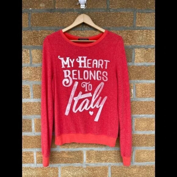 Wildfox couture My ❤️ belongs to Italy sweatshirt XS - Picture 1 of 5